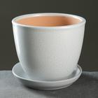 Горшок для цветов «Антик», 1 л, d=15 см, h=13 см, керамический, с поддоном, серый - Фото 1