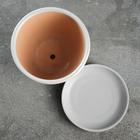 Горшок для цветов «Антик», 1 л, d=15 см, h=13 см, керамический, с поддоном, серый - Фото 3