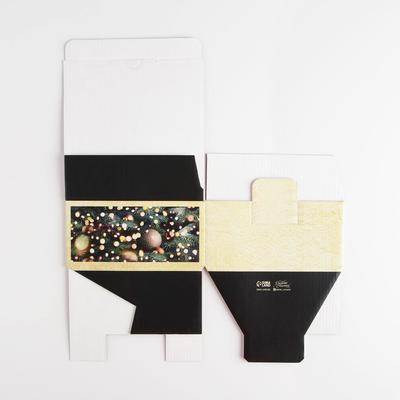 Коробка подарочная новогодняя складная Present, 15×15×7 см, Новый год