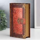 Сейф-книга дерево, кожзам "Замочная скважина" 21х13х5 см - фото 23228335