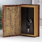 Сейф-книга дерево, кожзам "Замочная скважина" 21х13х5 см - фото 23228336