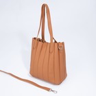 Сумка-тоут на магните, длинный ремень, цвет рыжий - фото 21297912