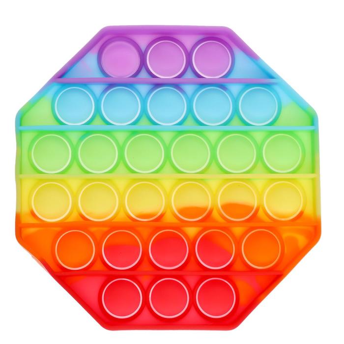 Антистресс игрушка «Вечная пупырка», восьмиугольник, радуга - Фото 1