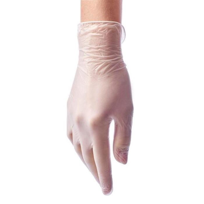 Медицинские перчатки SunViv виниловые L, прозрачные, 50 пар