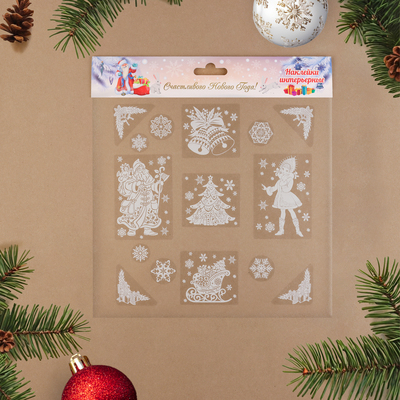 Наклейки новогодние «Ёлка», 35×33 см