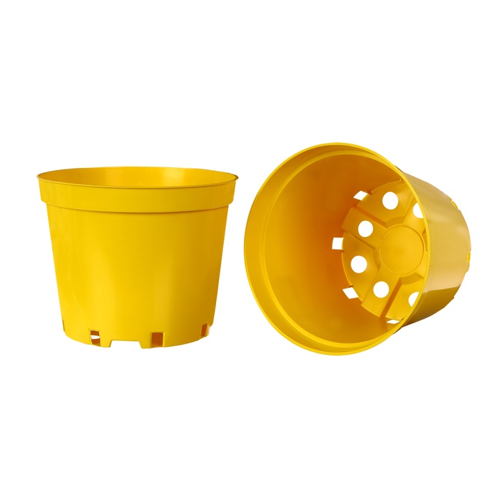 Горшок для рассады, 5 л, d=22 см, h=18 см, пластик, жёлтый, Greengo