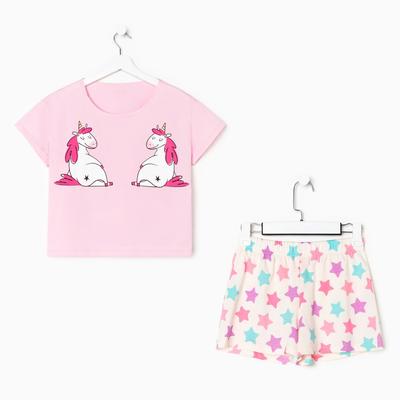 Пижама женская (футболка, шорты) KAFTAN Unicorns, размер 48-50