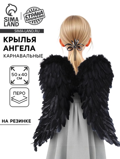 Крылья «Ангел», 50×40, чёрные