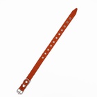 Ошейник однослойный, безразмерный, 56×2.5 см, ОШ 17-44 см, кожа, оранжевый - Фото 4