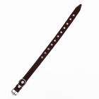 Ошейник однослойный, безразмерный, 56×2.5 см, ОШ 17-44 см, кожа, коричневый - Фото 4