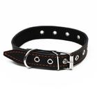 Ошейник кожаный на синтепоне, безразмерный, 54×2.5 см, ОШ 19-47 см, чёрный - Фото 2