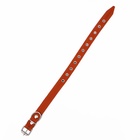 Ошейник кожаный на синтепоне, безразмерный, 54 х 2,5 см, ОШ 19-47 см, оранжевый - Фото 4