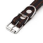 Ошейник «Строгий шип», 56×2.5 см, ОШ 35-45 см, кожа, чёрный - Фото 6