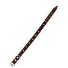 Ошейник кожаный «Строгий шип», 56×2.5 см, ОШ 35-45 см, коричневый - Фото 4