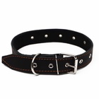 Ошейник безразмерный, 71×3.5 см, ОШ 29-62 см, на синтепоне, кожа, чёрный - Фото 3