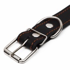 Ошейник безразмерный, 71×3.5 см, ОШ 29-62 см, на синтепоне, кожа, чёрный - Фото 5