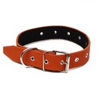 Ошейник кожаный на синтепоне, безразмерный, 71 х 3,5 см, ОШ 29-62 см, оранжевый - Фото 3