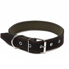 Ошейник комбинированный кожа/брезент, 69×3.5 см, ОШ 45-60 см, чёрный - Фото 3