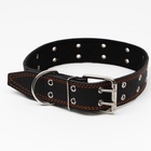 Ошейник кожаный на синтепоне, безразмерный, 83×4.5 см, ОШ 20-71 см, чёрный - Фото 3