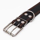 Ошейник кожаный на синтепоне, безразмерный, 83×4.5 см, ОШ 20-71 см, чёрный - Фото 5