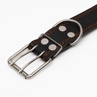 Ошейник комбинированный кожа/брезент, безразмерный, 83×4.5 см, ОШ 20-70 см, чёрный - Фото 5