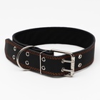 Ошейник кожаный на синтепоне, 82×4.5 см, ОШ 50-70 см, чёрный - Фото 3
