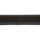Ошейник кожаный двухслойный, 85 х 4.5 см,  ОШ 50-70 см, чёрный - Фото 5