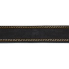 Ошейник кожаный двухслойный, 85×4.5 см, ОШ 50-70 см, чёрный - Фото 6