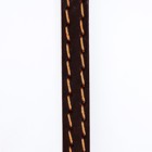 Поводок кожаный однослойный, простроченный, 1.37 м х 1 см, коричневый - Фото 5