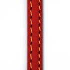 Поводок кожаный однослойный, простроченный, 1.37 м х 1 см, красный - фото 23938875