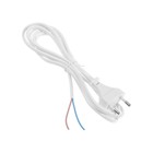 Шнур сетевой с вилкой, 2 м, ШВВП 2 х 0.5 мм2, белый - Фото 2