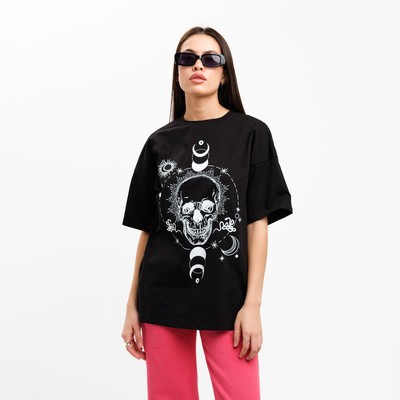 Футболка женская MIST Skull, размер 48-50, чёрная