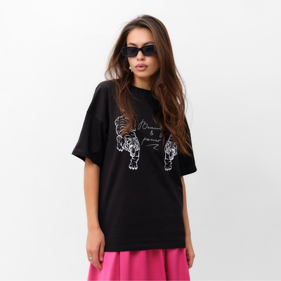 Футболка женская MIST Tiger, размер 40-42, чёрная