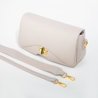 Сумка-мессенджер на клапане, длинный ремень, цвет серый - фото 21299500