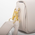 Сумка-мессенджер на клапане, длинный ремень, цвет серый - фото 21299501