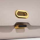 Сумка-мессенджер на клапане, длинный ремень, цвет серый - фото 21299503