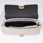 Сумка-мессенджер на клапане, длинный ремень, цвет серый - фото 21299504