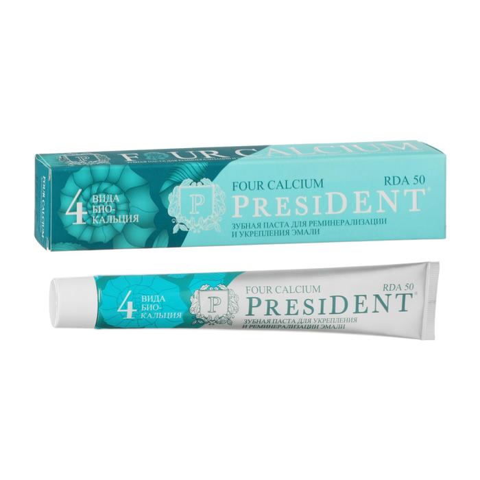 Зубная паста President Four Calcium, 50 RDA, 75 мл - Фото 1