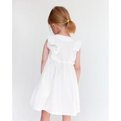 Платье на пуговицах для девочки KAFTAN: Summer cotton, белое, рост 122-128 см