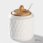 Набор для специй и соусов BellaTenero, 5 предметов: 2 соусника 200 мл, сахарница 360 мл, солонка 120 мл, перечница 120 мл, на бамбуковой подставке, керамика, белый - Фото 11