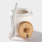 Набор для специй и соусов BellaTenero, 5 предметов: 2 соусника 200 мл, сахарница 360 мл, солонка 120 мл, перечница 120 мл, на бамбуковой подставке, керамика, белый - Фото 12