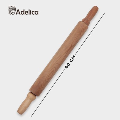 Скалка Adelica «Для Профи», с вращающейся ручкой, 60×6 см, бук