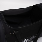 Сумка дорожная, 3 отдела на молниях, наружный карман, длинный ремень, цвет чёрный - фото 21300417