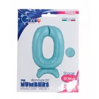 Шар фольгированный 25" «Цифра 0», на подставке, для воздуха, цвет пастельно-голубой - Фото 2