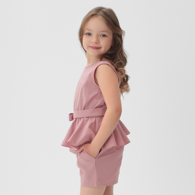 Комплект для девочки (топ и шорты) KAFTAN, размер 32 (110-116 см), розовый