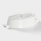 Форма для запекания BellaTenero, 1.2 л, 28.4×16.3×6.2 см, с бамбуковой крышкой, керамика, белая - Фото 4