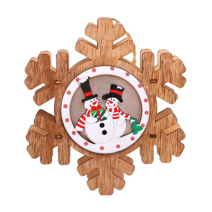 Световой декор на подвеске «Снежинка» 15×13×2 см - фото 1891093075