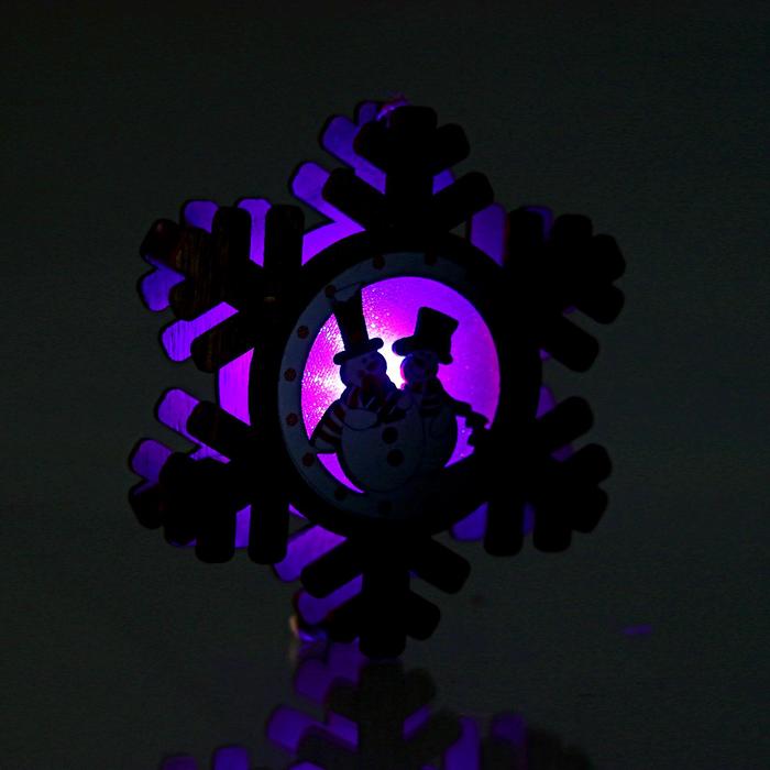 Световой декор на подвеске «Снежинка» 15×13×2 см - фото 1891093077