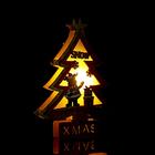 Новогодний световой декор настольный «Ёлка с оленем» 15×20×2 см - Фото 3