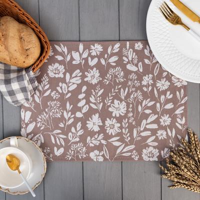 Салфетка «Этель» Flowers brown, 30×45 см, (вид 1), 35% хлопок, 65% п/э, 370 г/м²